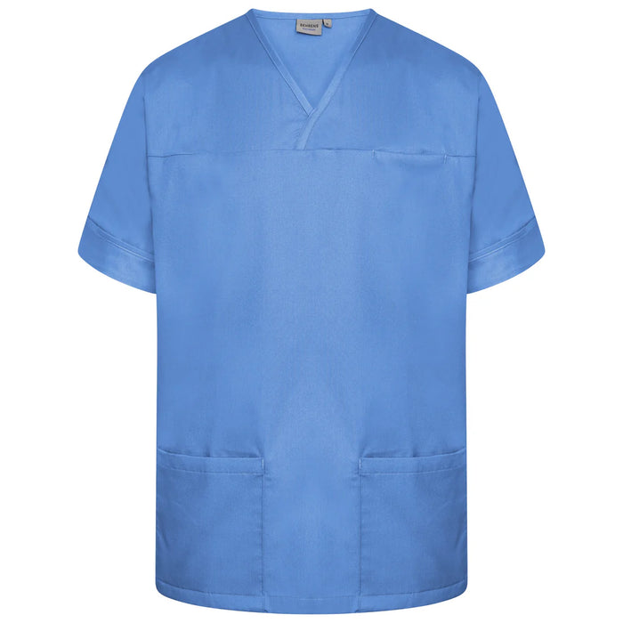 Hospital Blue Plain Smart Scrub Top-NSTP