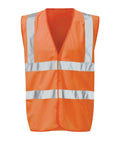 Immortal Hi Vis Waistcoat yellow polyester with sewn reflective tape front Velcro fastening EN ISO 20471 Class 2