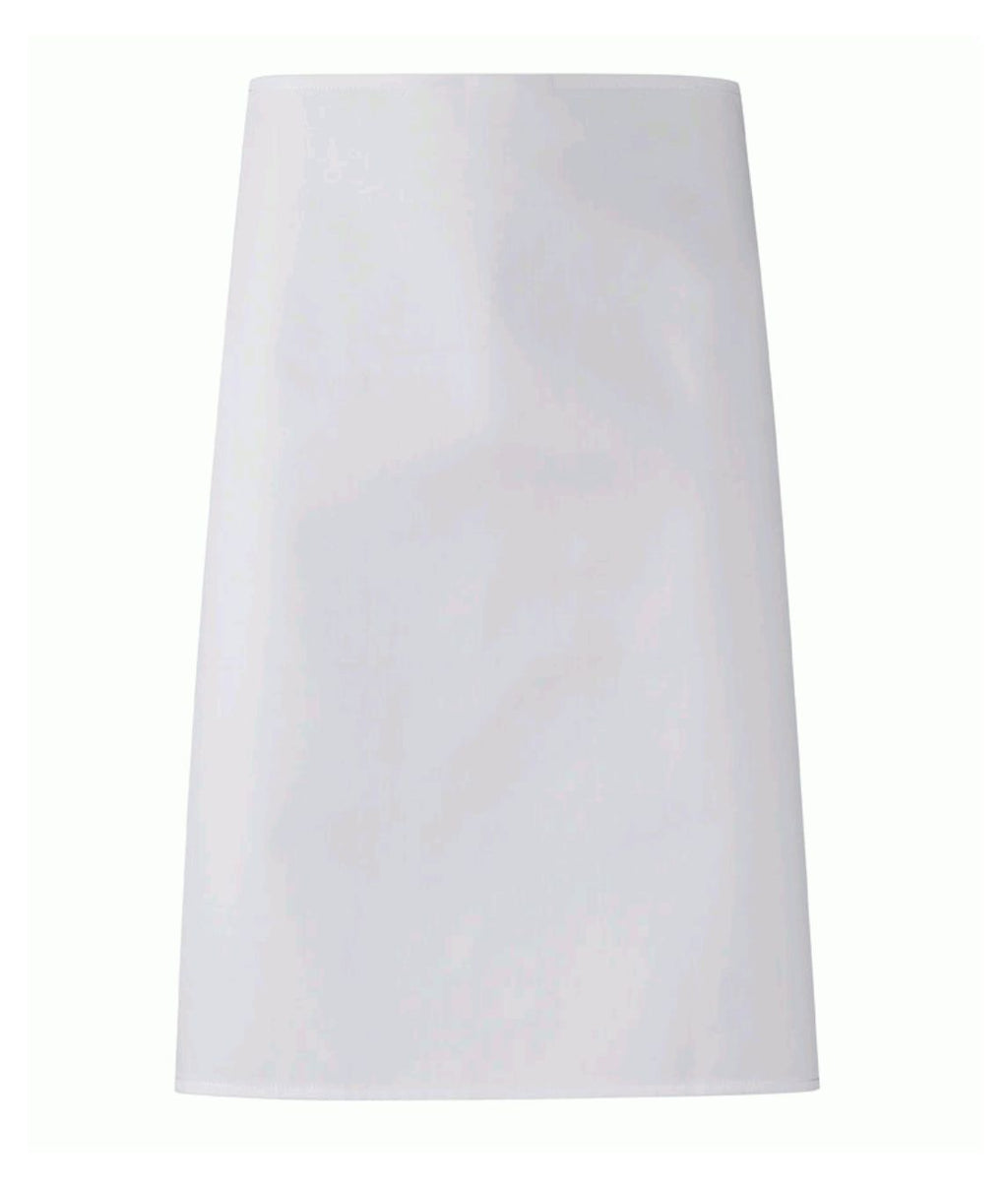 Knee Apron Unisex Plain Knee Length | White - Eg Clothing UK