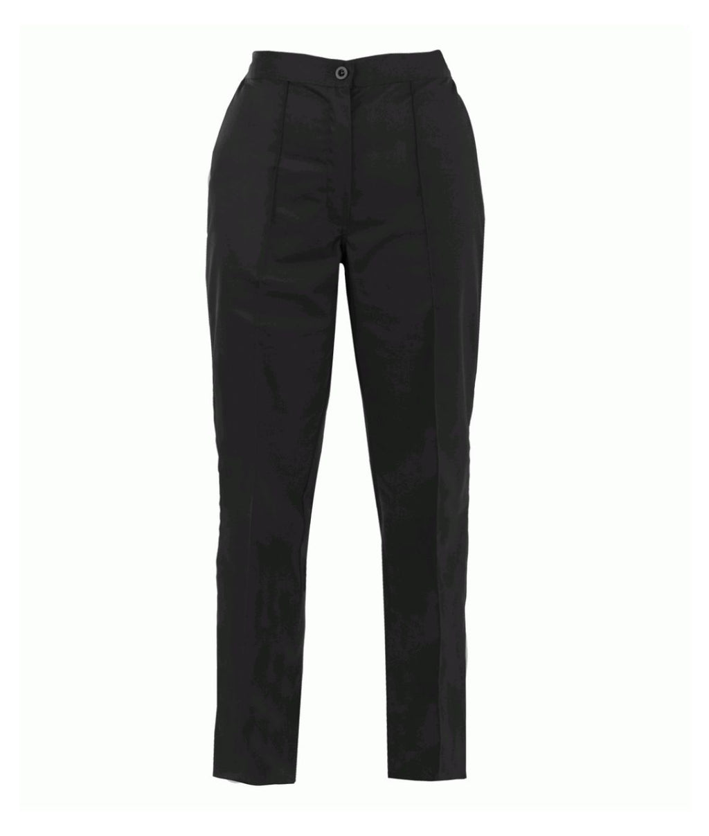 Ladies Healthcare Trousers straight leg 65% polyester 35% cotton 195GSM front zip twin button rear jetted pocket unhemmed