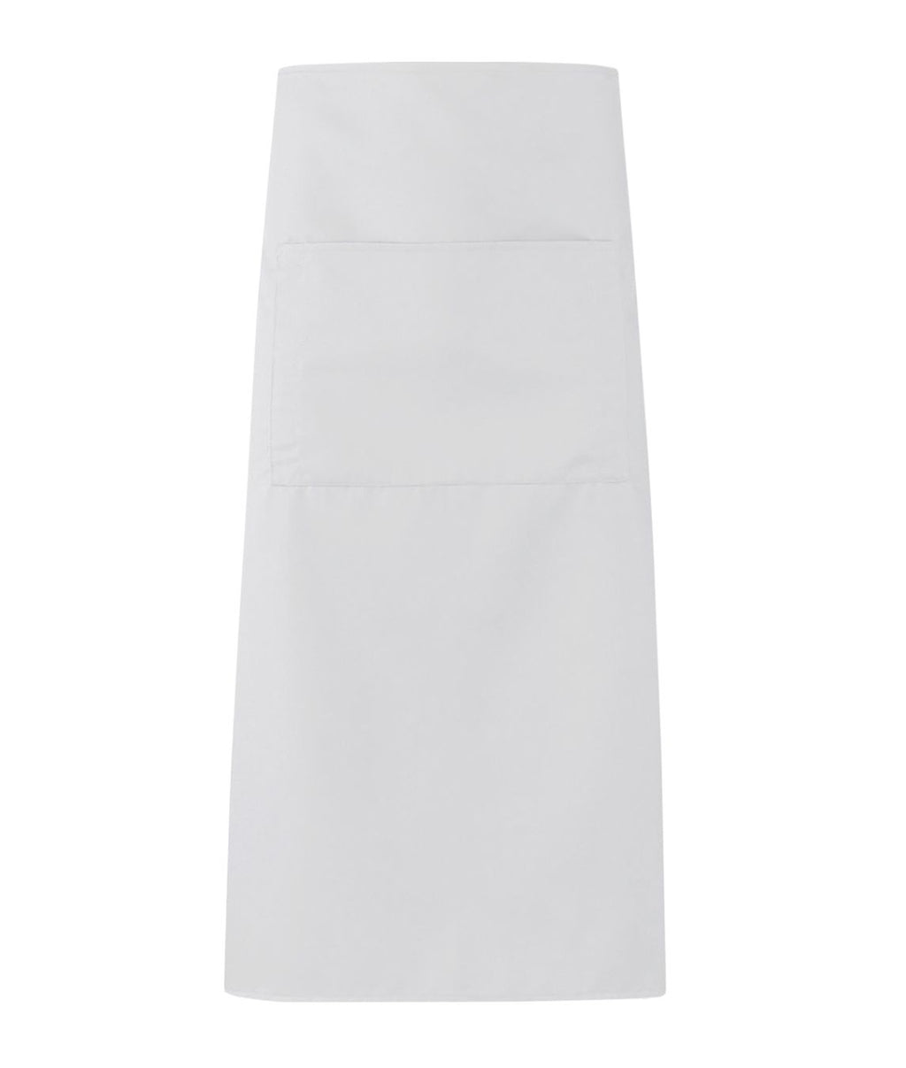 Long Apron Unisex With Open Pocket | White - Eg Clothing UK