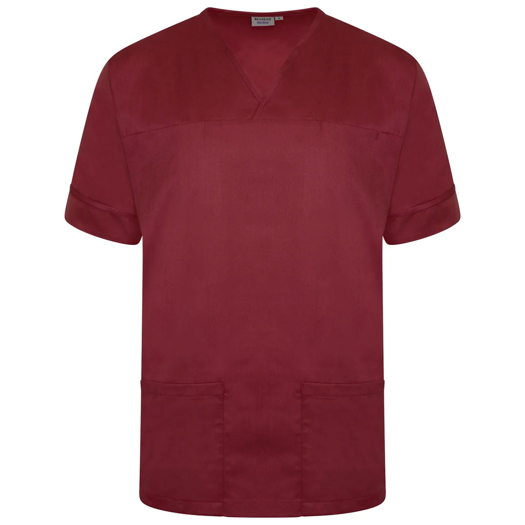 Maroon Plain Smart Scrub Top