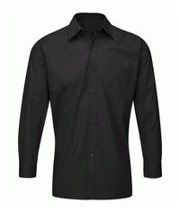 Men's-Deluxe-Long-Sleeve-Shirt | Black - Eg Clothing UK