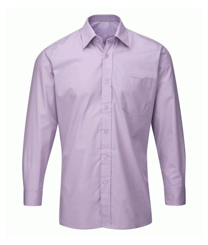 Men's-Deluxe-Long-Sleeve-Shirt | Lilac - Eg Clothing UK