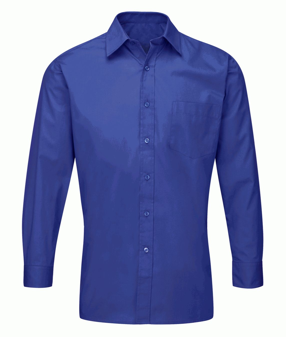 Men's-Deluxe-Long-Sleeve-Shirt | Royal - Eg Clothing UK