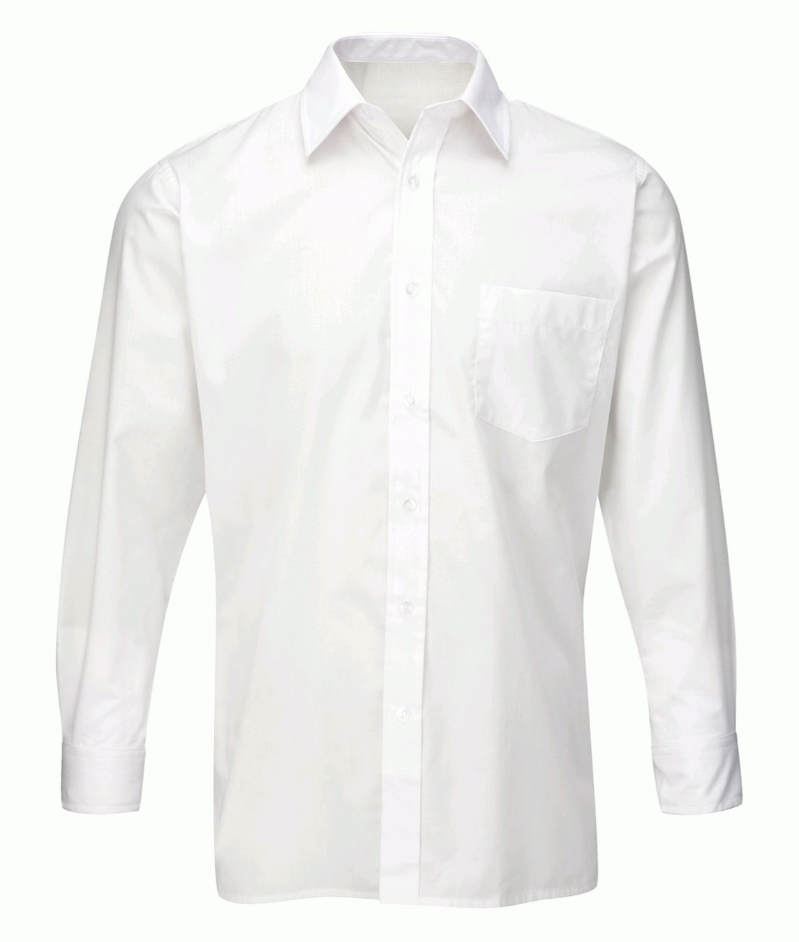 Men's-Deluxe-Long-Sleeve-Shirt | White - Eg Clothing UK