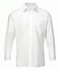 Men's-Deluxe-Long-Sleeve-Shirt | White - Eg Clothing UK