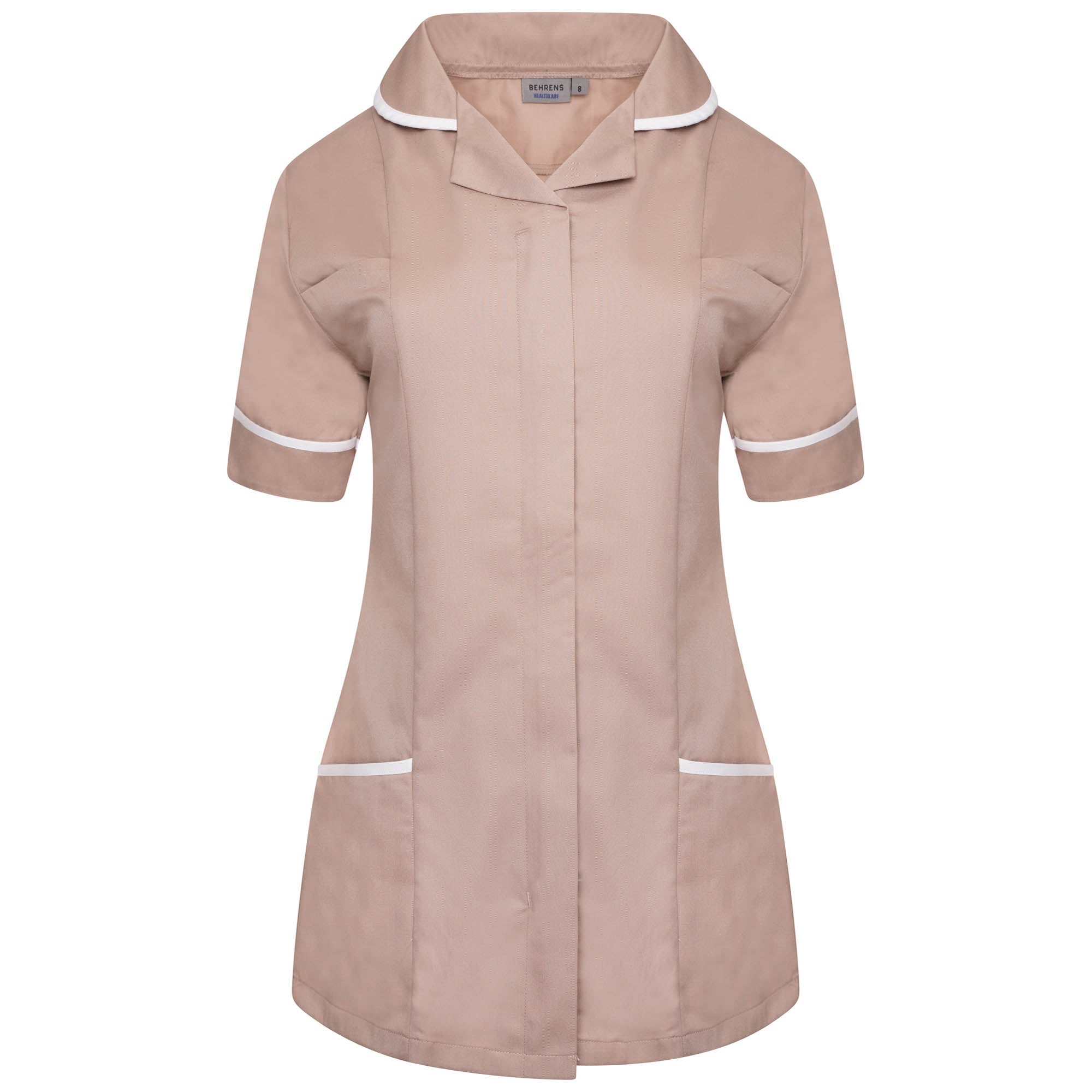 Behrens Ladies Tunic round collar 195gsm 65/35 polycotton concealed zip left breast pocket waterproof lining key loop