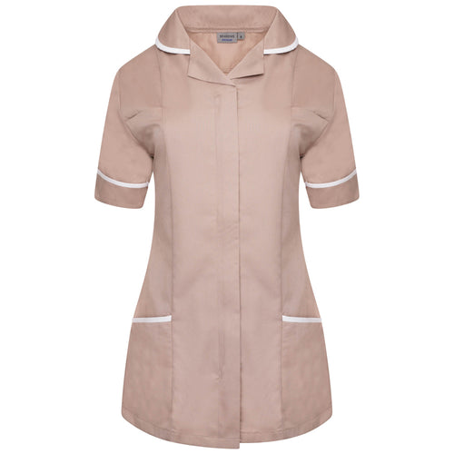 Behrens Ladies Tunic round collar 195gsm 65/35 polycotton concealed zip left breast pocket waterproof lining key loop