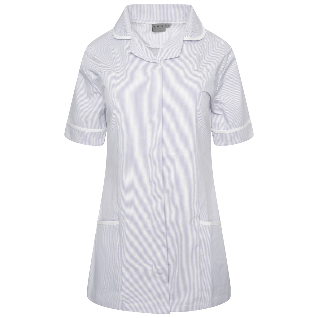 Behrens ladies tunic round collar 195gsm poly-cotton concealed zip breast pockets waterproof lining hip pockets key loop