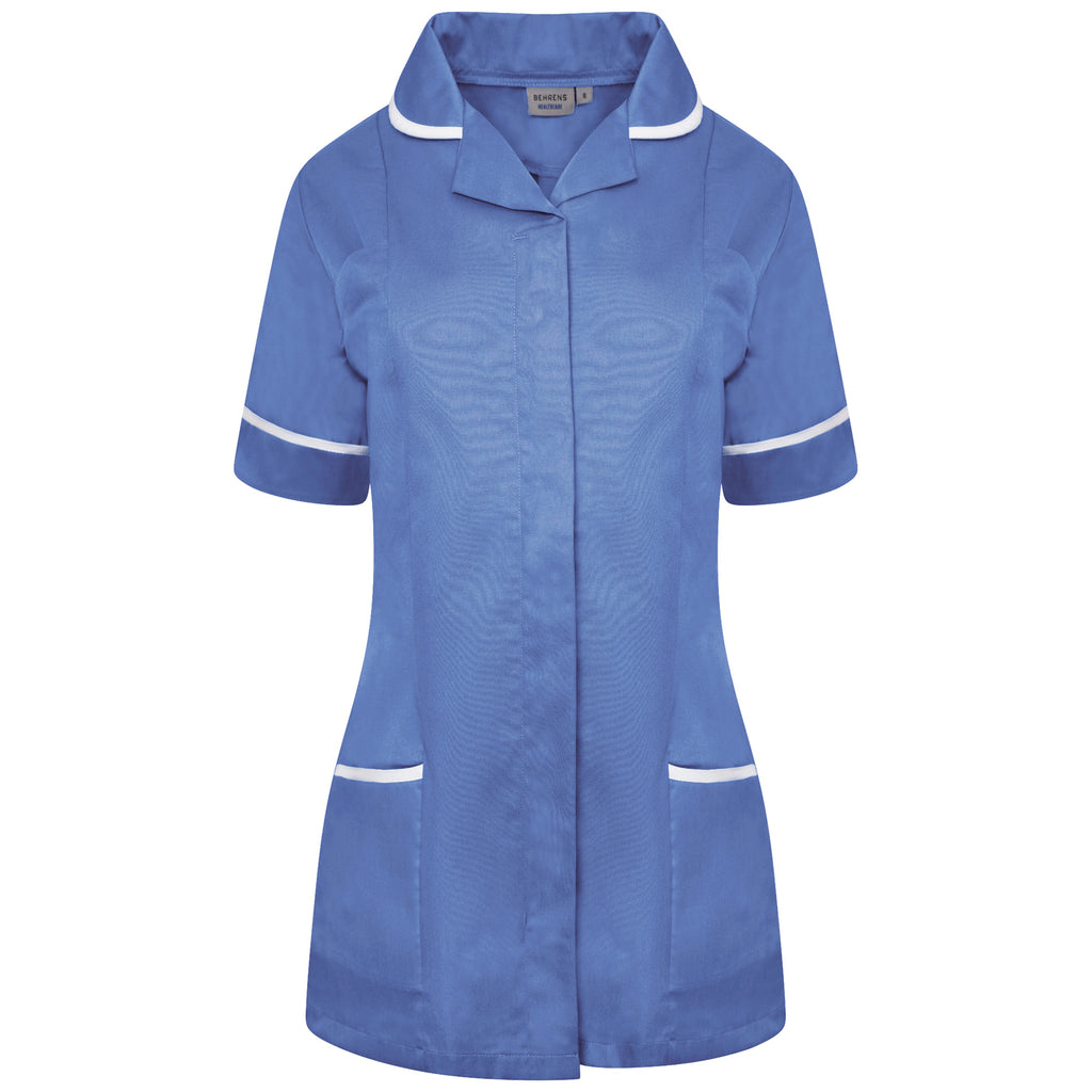 Behrens Ladies Tunic 195GSM round collar concealed zip two breast pockets waterproof lining key loop action back pleats
