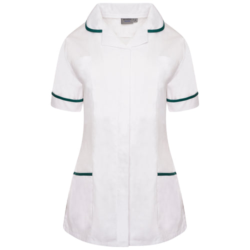 Behrens Ladies Tunic round collar showing concealed zip waterproof-lined left breast pocket hip pockets and action back