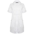 Behrens ladies professional tunic with epaulette loops round collar princess seams concealed zip and four pockets