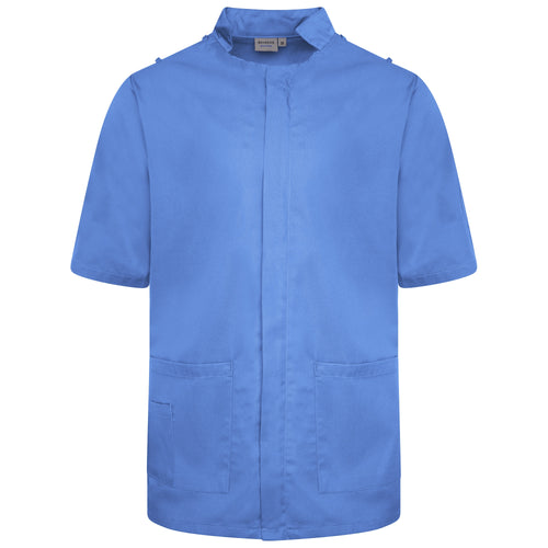Behrens Male Mandarin Tunic with mandarin collar zip front press stud epaulette loops waterproof sleeve pocket and lower hip pockets