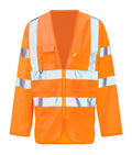 Pembridge Executive Jerkin sleeved Hi-Vis Class 3 vest 100% polyester tricot reflective tape zip front mobile and ID pockets