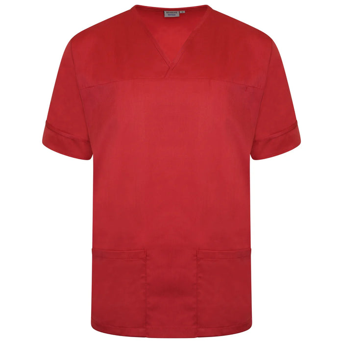 Red Plain Smart Scrub Top