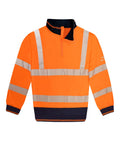 Schooner Hi-Vis Two-Tone 1/4 Zip Sweatshirt chevron heat-seal reflective tape two sleeve bands shoulder brace 300GSM polyester