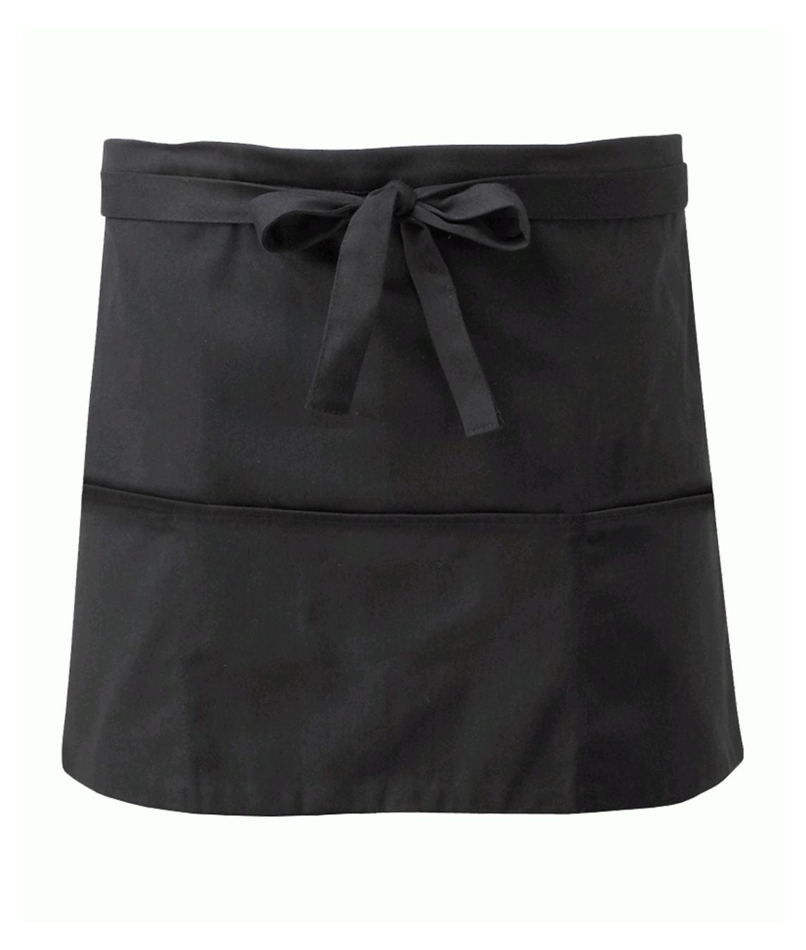 Short Apron Unisex with three open pockets herringbone tape ties 33cm length 65% polyester 35% cotton