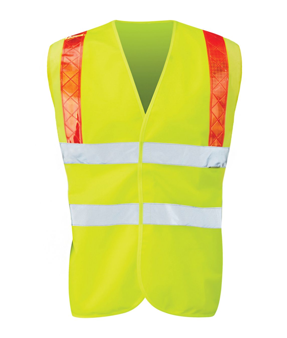 Sica Waistcoat with red encapsulated reflective braces sewn-on reflective tape Velcro front fastening 100% polyester