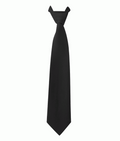 Plain Black Tie Standard 100% polyester smooth finish one size fits most formal collars