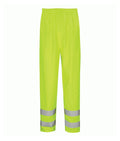 Tungsten Over Trouser hi-vis yellow waterproof overtrouser with reflective leg bands taped seams and elasticated waistband
