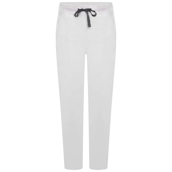 White Arlo Straight Leg Scrub Trouser - Beh-4956