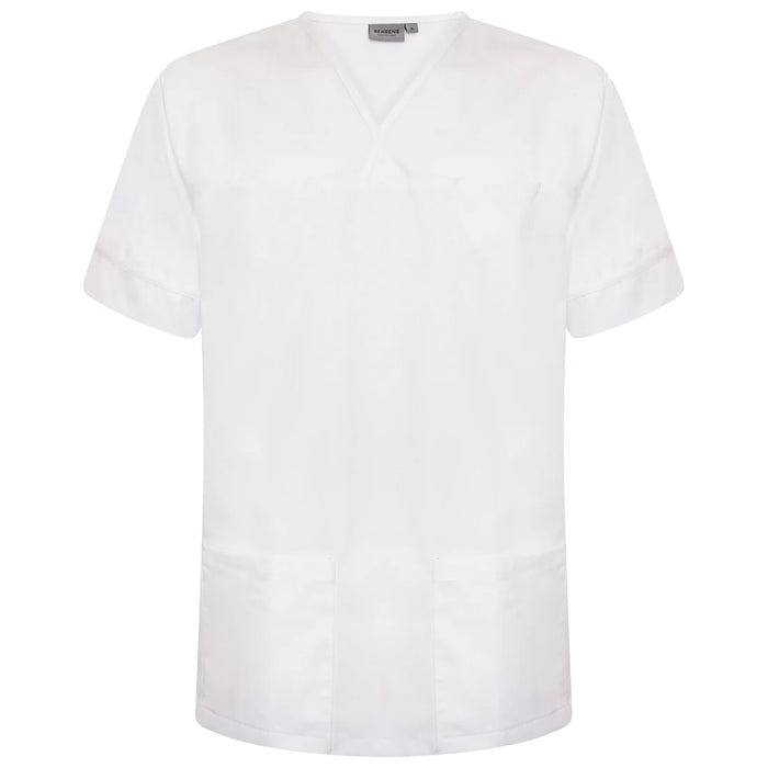 White Plain Smart Scrub Top