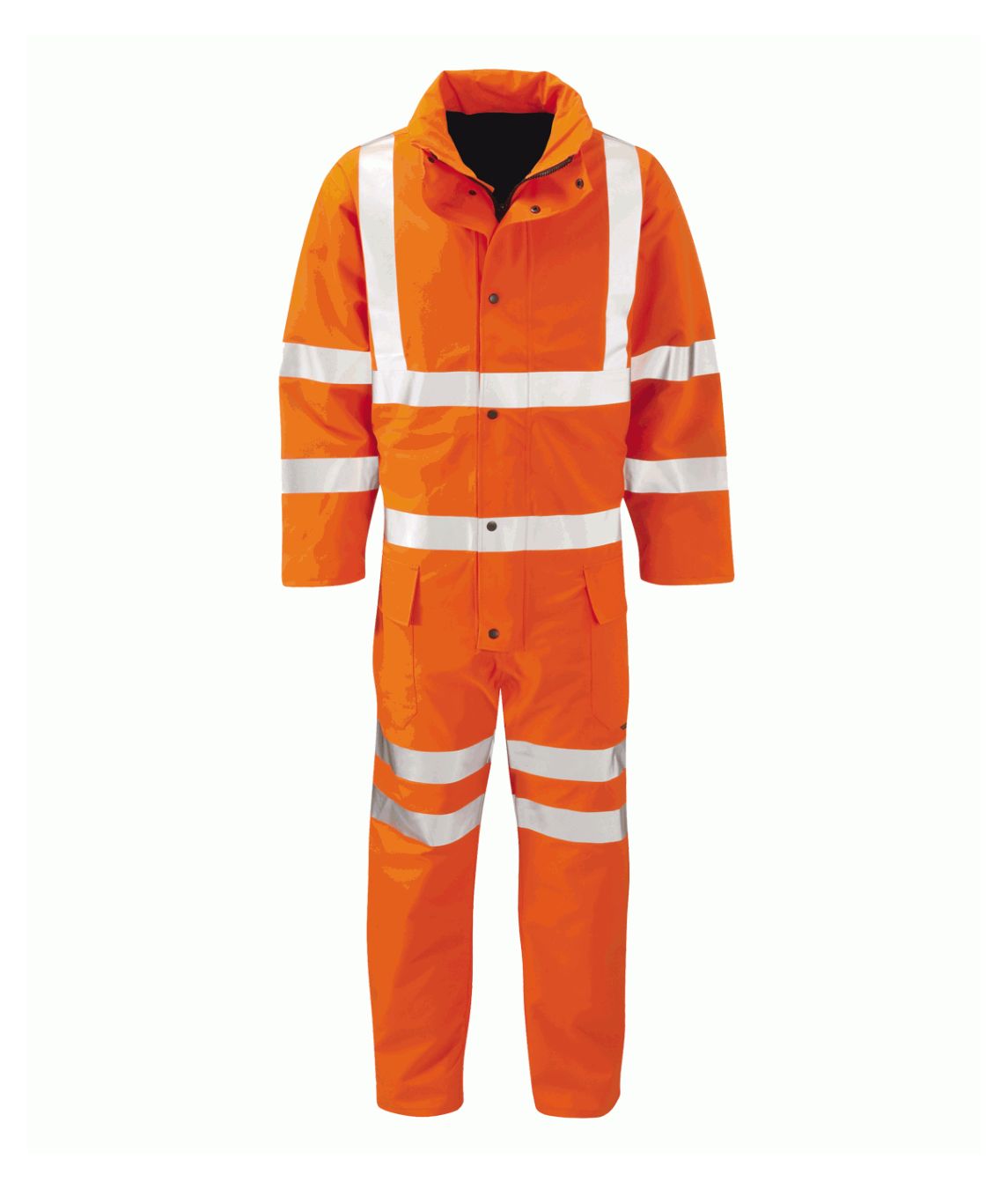 Yukon Gore-Tex padded coverall hi-vis with heat-applied reflective tape zip map pocket storm flap and zip ankle gussets