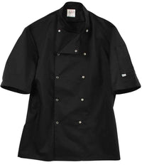 AFD Short Sleeve Coolmax® Chef's Jacket | Black - Eg Clothing UK