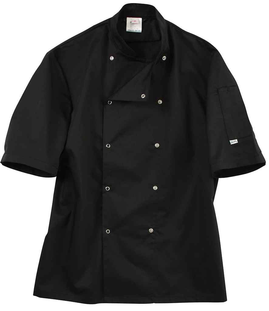 AFD Short Sleeve Coolmax® Chef's Jacket | Black - Eg Clothing UK