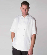 AFD Short Sleeve Coolmax® Chef's Jacket | White - Eg Clothing UK