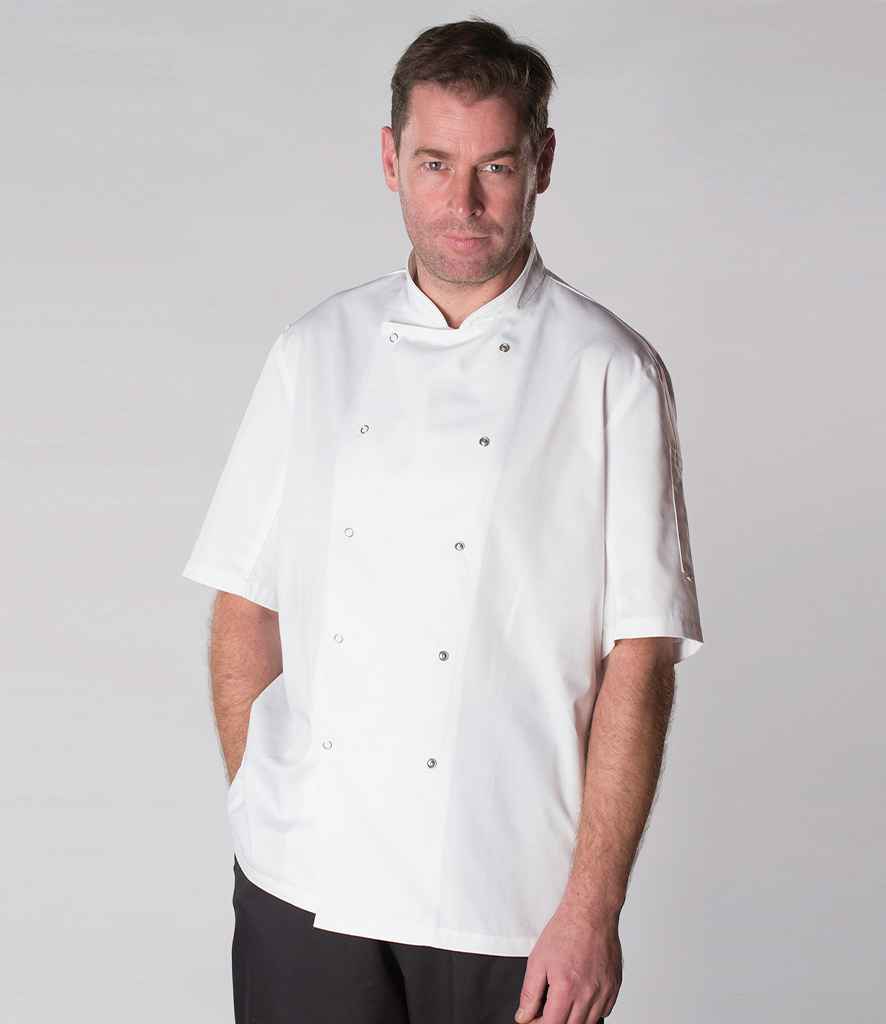 AFD Short Sleeve Coolmax® Chef's Jacket | White - Eg Clothing UK