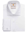 Brook Taverner Andora Long Sleeve Herringbone Shirt | White Herringbone - Eg Clothing UK
