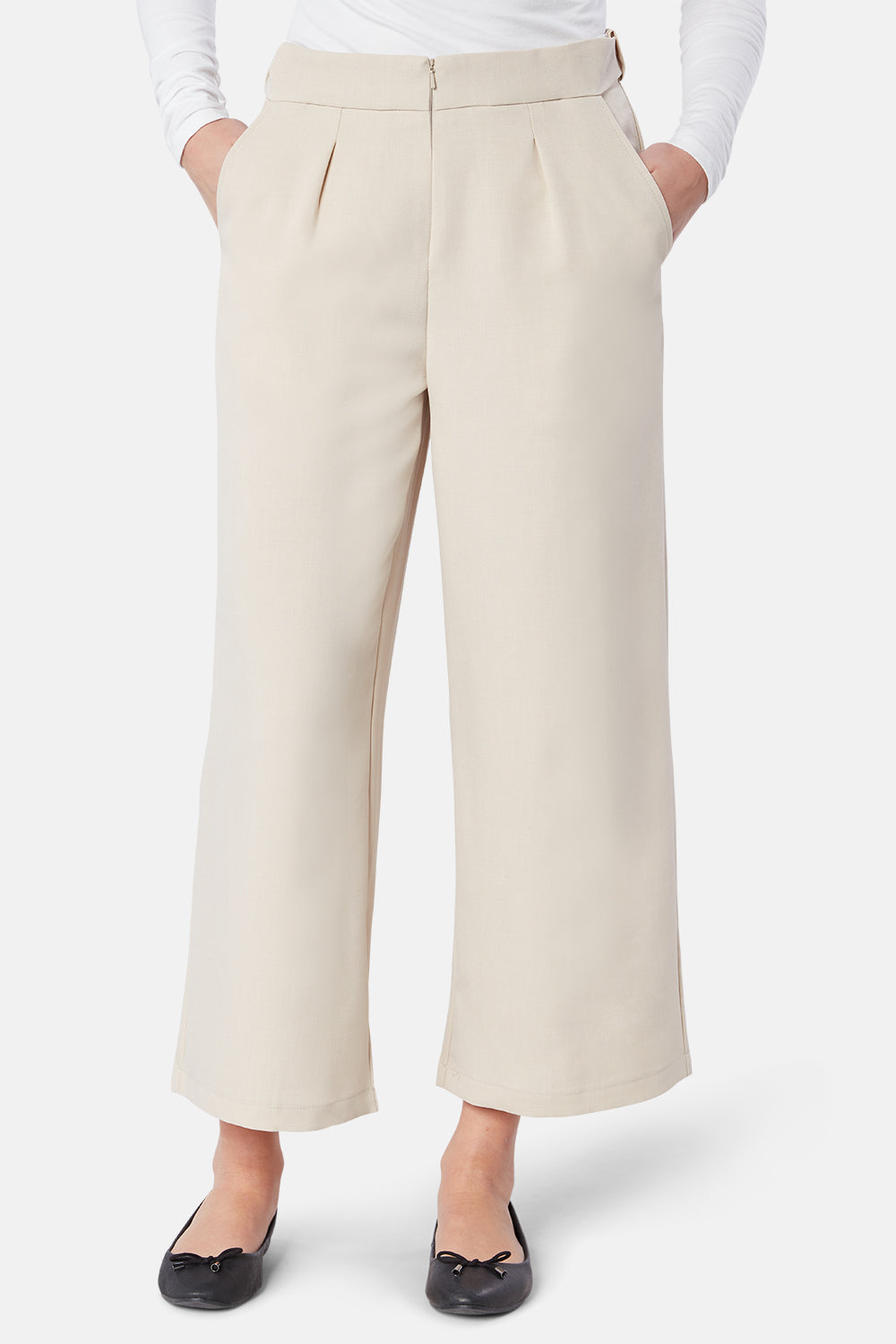 Ivy Culotte High-Waist Twill Trousers