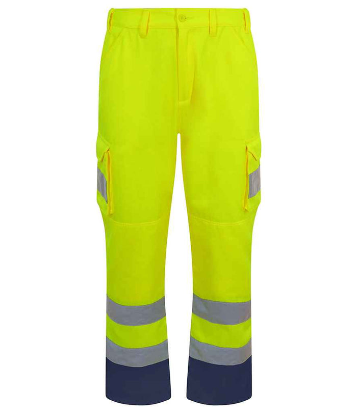 Pro RTX High Visibility Cargo Trousers | Yellow - Eg Clothing UK