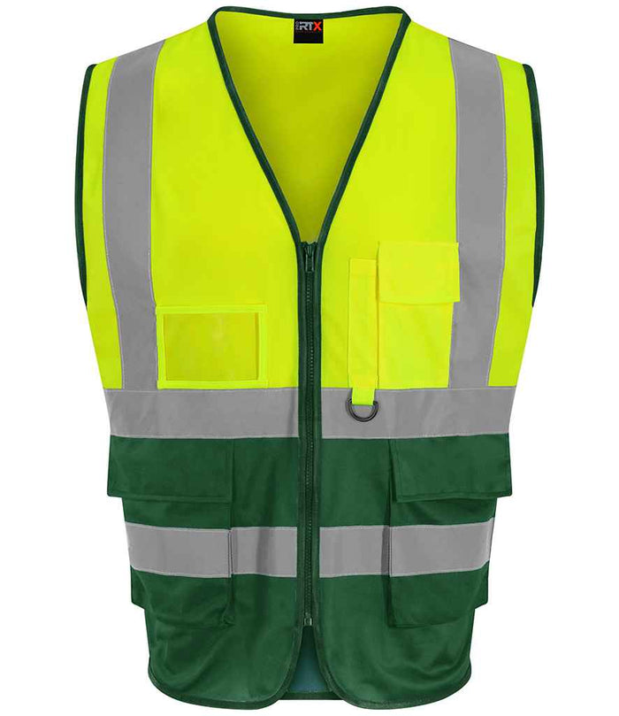 Pro RTX High Visibility Executive Waistcoat | Yellow/Paramedic Green - Eg Clothing UK