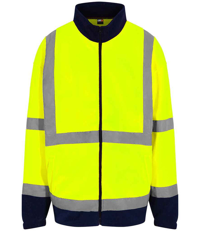 Pro RTX High Visibility Fleece Jacket | Yellow/Navy - Eg Clothing UK