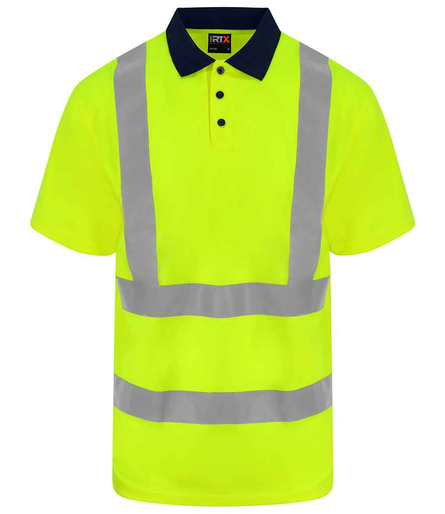 Pro RTX High Visibility Polo Shirt | Yellow/Navy - Eg Clothing UK