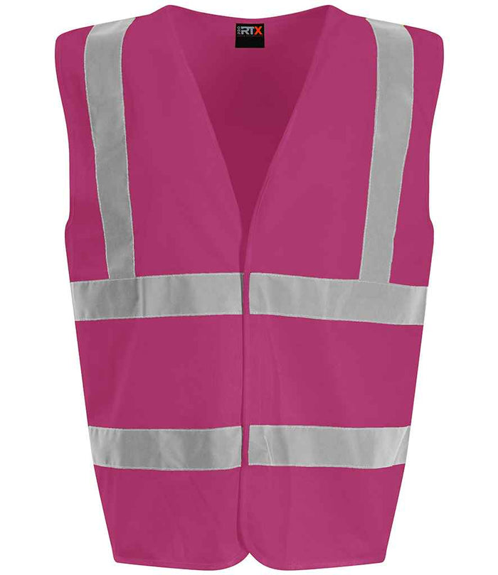 Pro RTX High Visibility Waistcoat | Raspberry - Eg Clothing UK