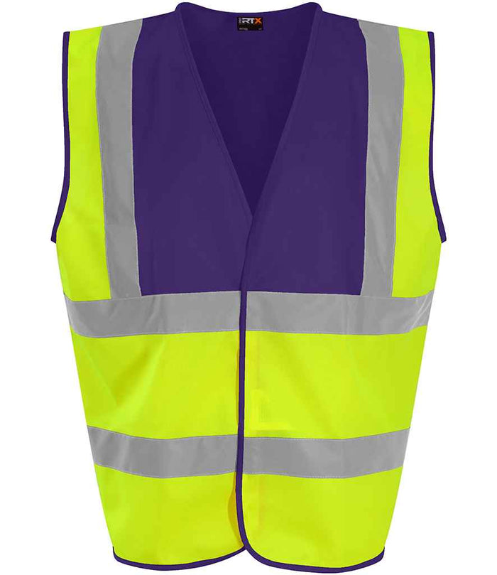 Pro RTX High Visibility Waistcoat | Yellow/Purple - Eg Clothing UK