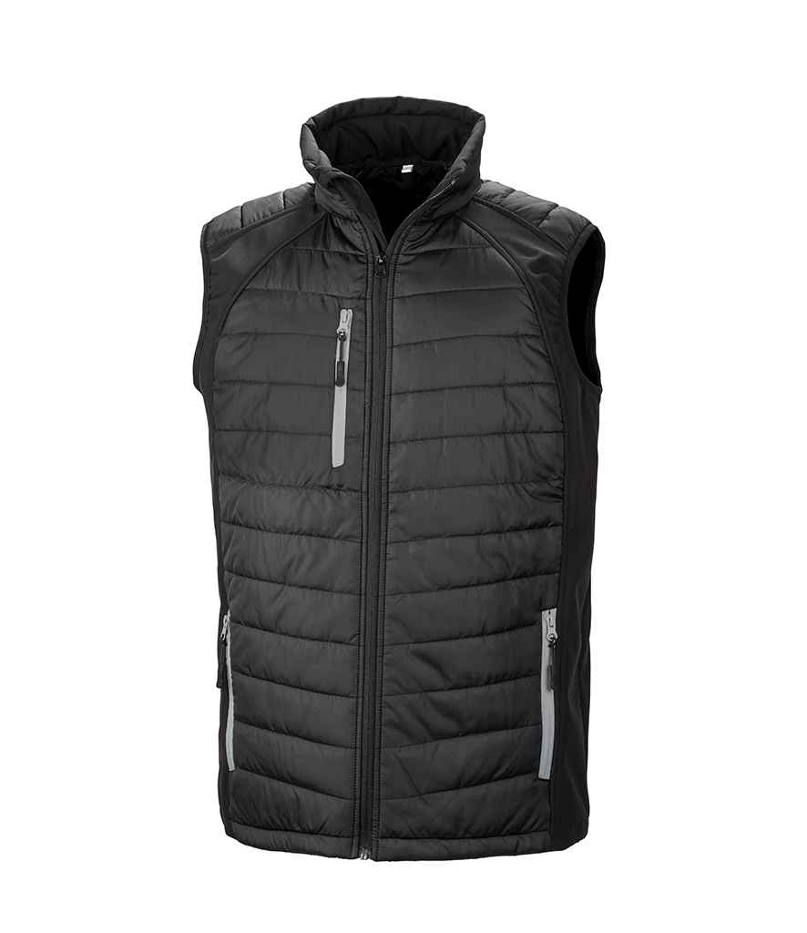 Result Genuine Recycled Compass Padded Gilet | Black/Grey - Eg Clothing UK