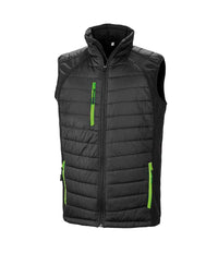 Result Genuine Recycled Compass Padded Gilet | Black/Lime Green - Eg Clothing UK