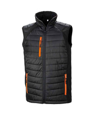 Result Genuine Recycled Compass Padded Gilet | Black/Orange - Eg Clothing UK