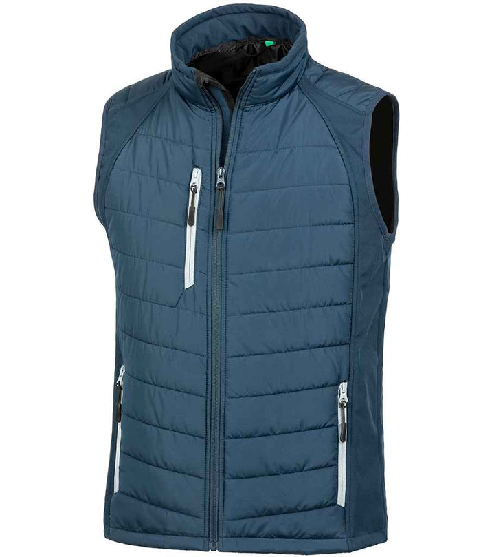 Result Genuine Recycled Compass Padded Gilet | Navy/Grey - Eg Clothing UK