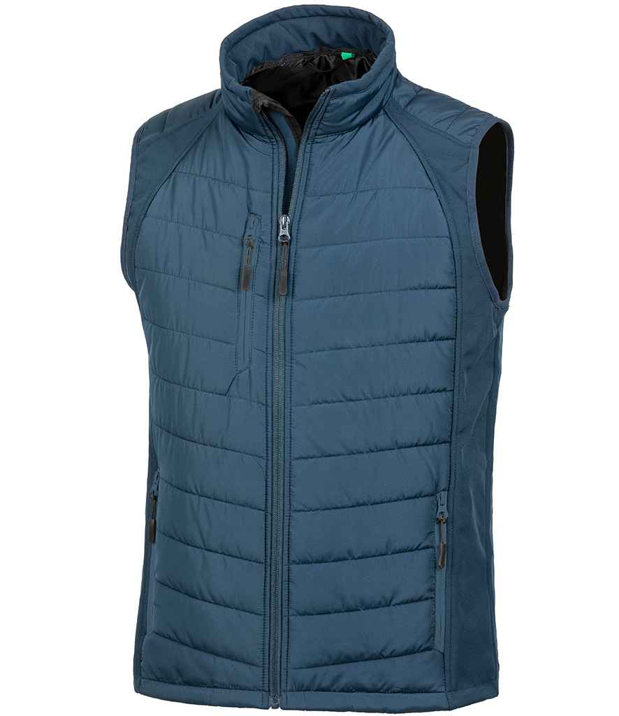 Result Genuine Recycled Compass Padded Gilet | Navy/Navy - Eg Clothing UK