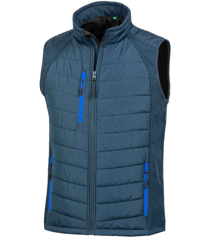 Result Genuine Recycled Compass Padded Gilet | Navy/Royal Blue - Eg Clothing UK