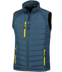 Result Genuine Recycled Compass Padded Gilet | Navy/Yellow - Eg Clothing UK