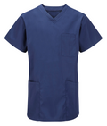 Unisex Scrub Top 65% polyester 35% cotton V-neck short sleeves 1 breast pocket 2 hip patch pockets