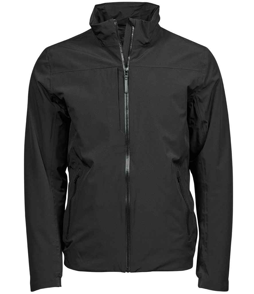 Tee Jays All Weather Jacket showing lightweight weather-resistant fabric zip front and modern collar