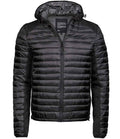 Tee Jays Crossover Hooded Padded Outdoor Jacket with showerproof polyester outer and adjustable hood and light padded insulation